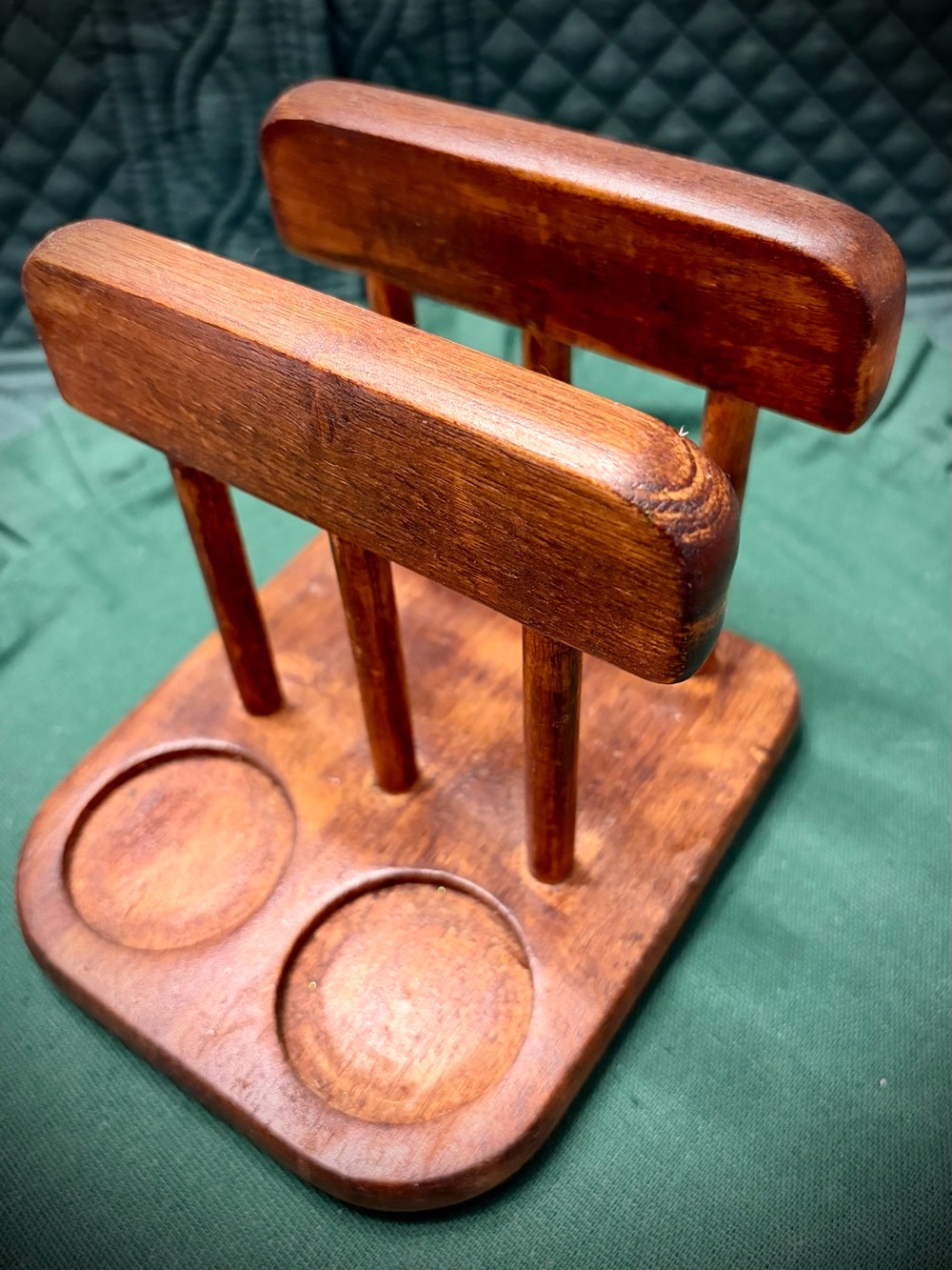 Vintage Teakwood Napkin/Salt/Pepper Caddy